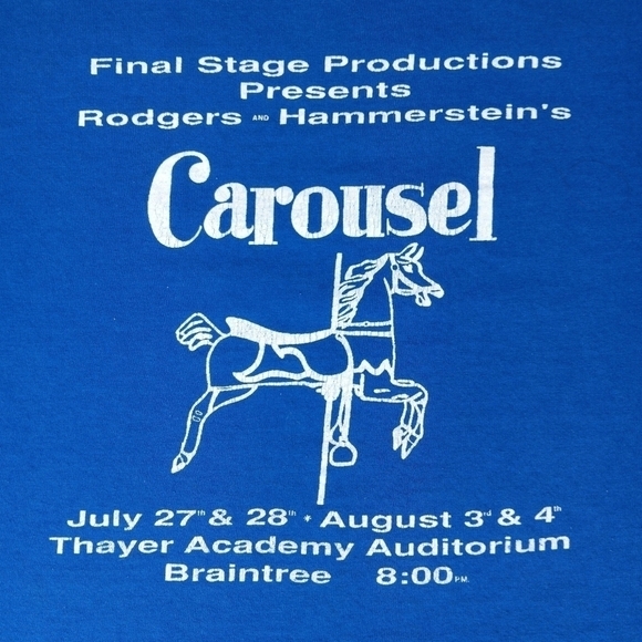 VTG 80s Rodgers & Hammerstein's Carousel XL T-shirt Theatre Musical Promo Tee - Picture 3 of 8
